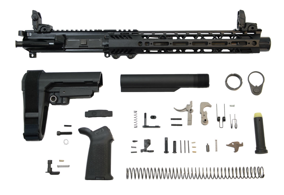 PSA 10.5" Carbine 5.56 NATO 1:7 Nitride 12" Slant M-Lok MOE EPT SBA3 Pistol Kit w/ MBUS Set & NiB BCG - Palmetto State Armory