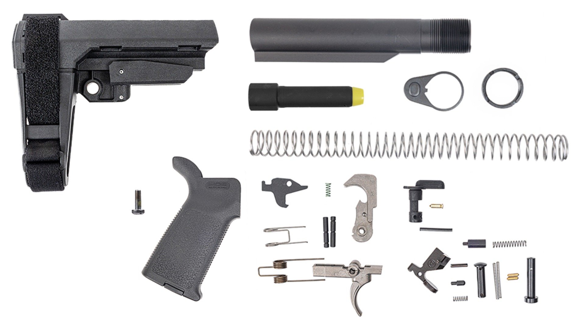 PSA 9mm SBA3 MOE EPT Pistol Lower Build Kit, Black - Palmetto State Armory