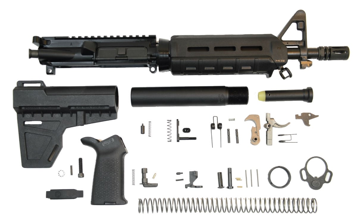PSA 10.5" 5.56 NATO 1/7" Nitride MOE EPT Shockwave Pistol Kit, Black - 5165449862 - Palmetto State Armory