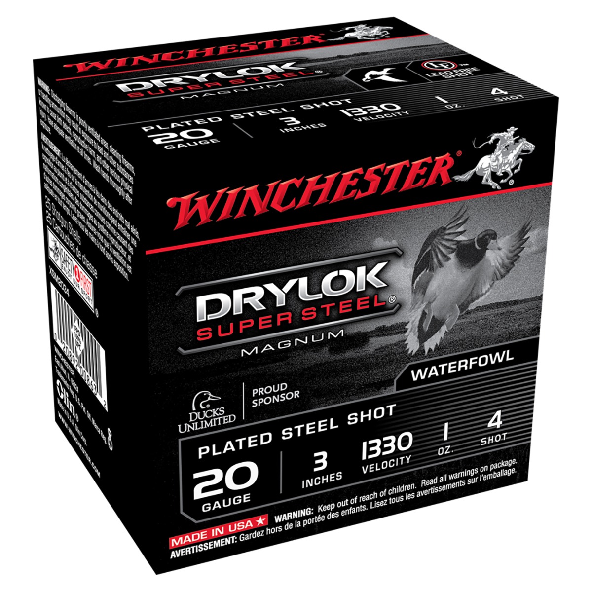 Winchester Drylok Super Steel Magnum 20 Gauge 3" 1oz 1330 fps 4 Shot, 25rds - Winchester