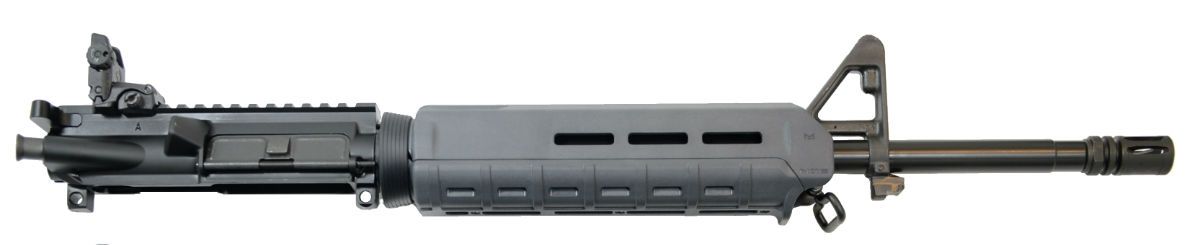 PSA 16" Mid-Length 5.56 NATO 1/7 Phosphate MOE Upper With BCG, CH, & Rear MBUS - Gray - Palmetto State Armory