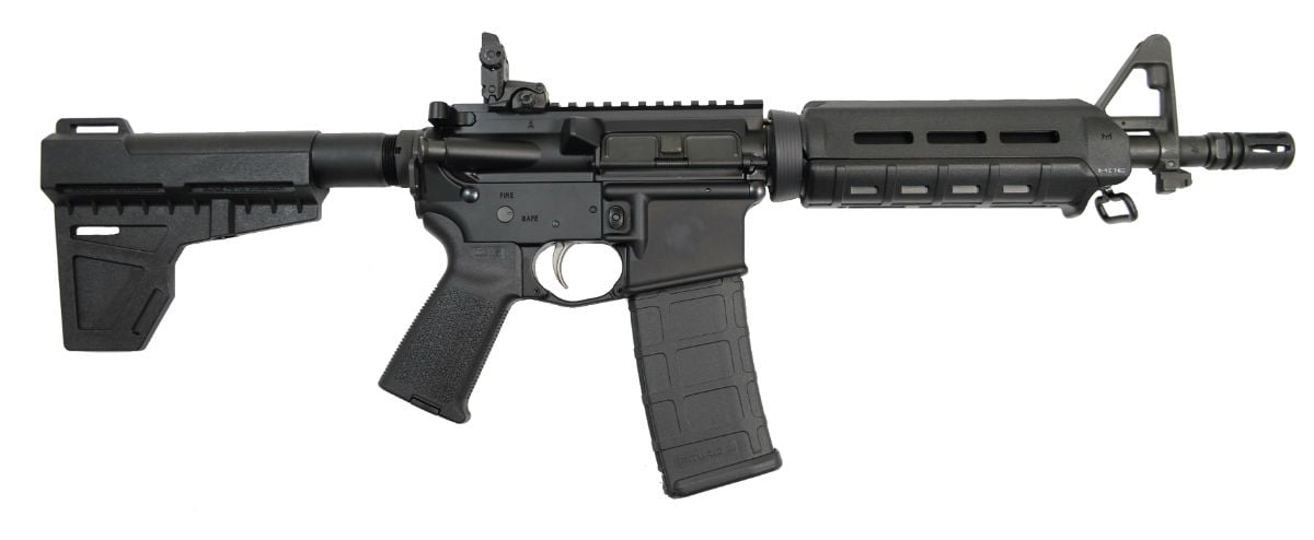 PSA AR-15 Pistol 5.56 10.5" 1/7 Nitride MOE EPT SHKWVE w/ MBUS Rear - Palmetto State Armory