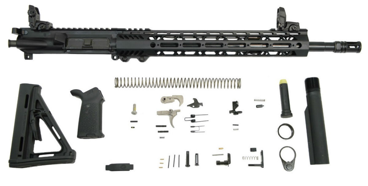 PSA 16" 5.56 NATO 1:7 Midlength Nitride 13.5" Lightweight M-Lok MOE EPT Rifle Kit w/ MBUS Sight Set - Palmetto State Armory