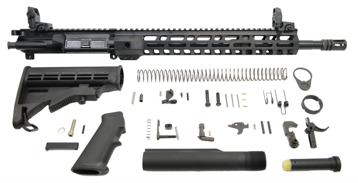 PSA 16" Mid-Length 5.56 NATO 1:7 Nitride 13.5" Lightweight M-Lok Classic Rifle Kit w/MBUS Sight Set - Palmetto State Armory