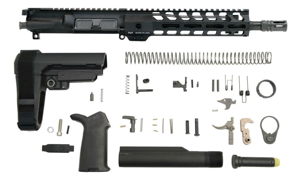 PSA 10.5" Carbine-Length 5.56 NATO 1:7 Nitride 9" Lightweight M-Lok MOE+ EPT SBA3 Pistol Kit
