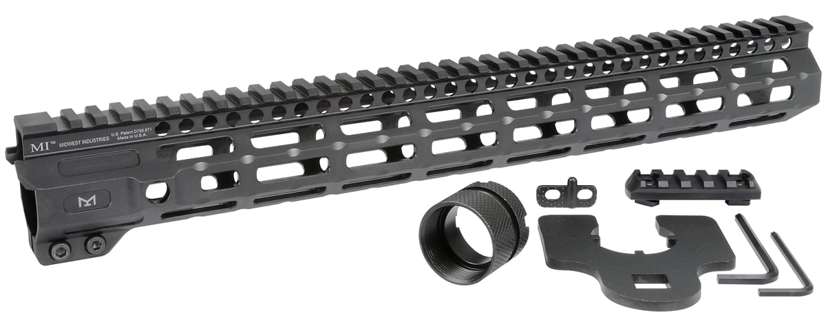 Midwest Industries 15" One-Piece Free Float M-LOK Compatible Combat Rail Handguard - MI-CRM15 - Midwest Industries