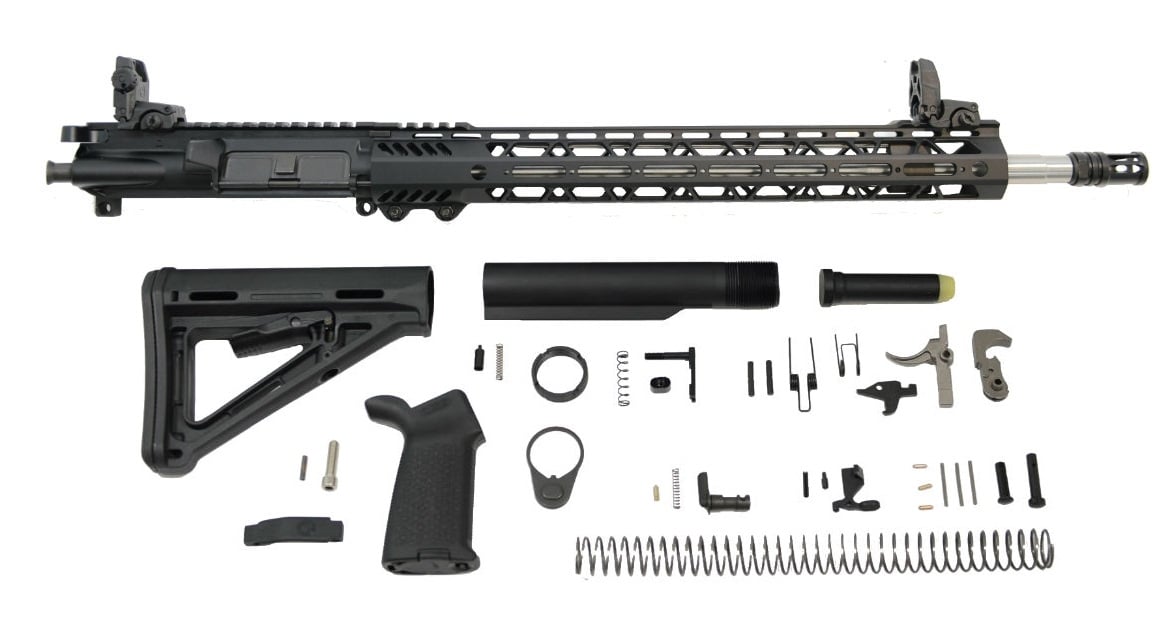 PSA 18" Rifle-Length .223 Wylde 1/7 Stainless Steel 15" Lightweight M-lok MOE EPT Rifle Kit w/MBUS Sight Set - Palmetto State Armory