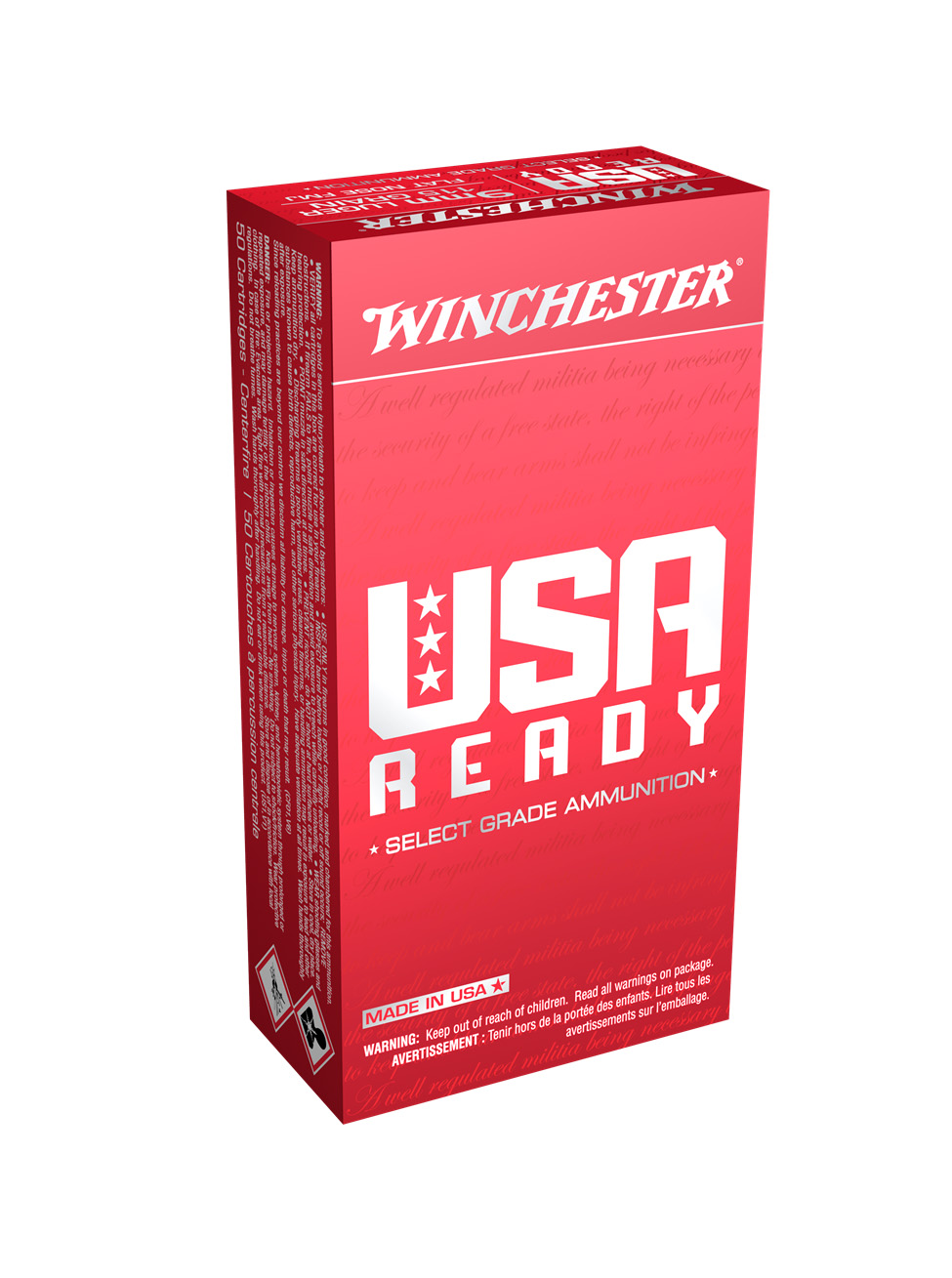 Winchester USA Ready 9mm Ammo 115 Grain FMJFN 50rds - RED9