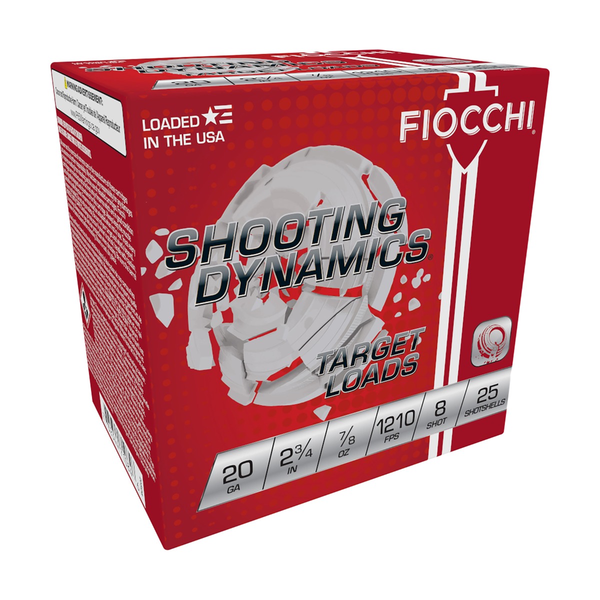 Fiocchi Shooting Dynamics 20 Gauge #8 Shotshells, 25rds - 20SD8