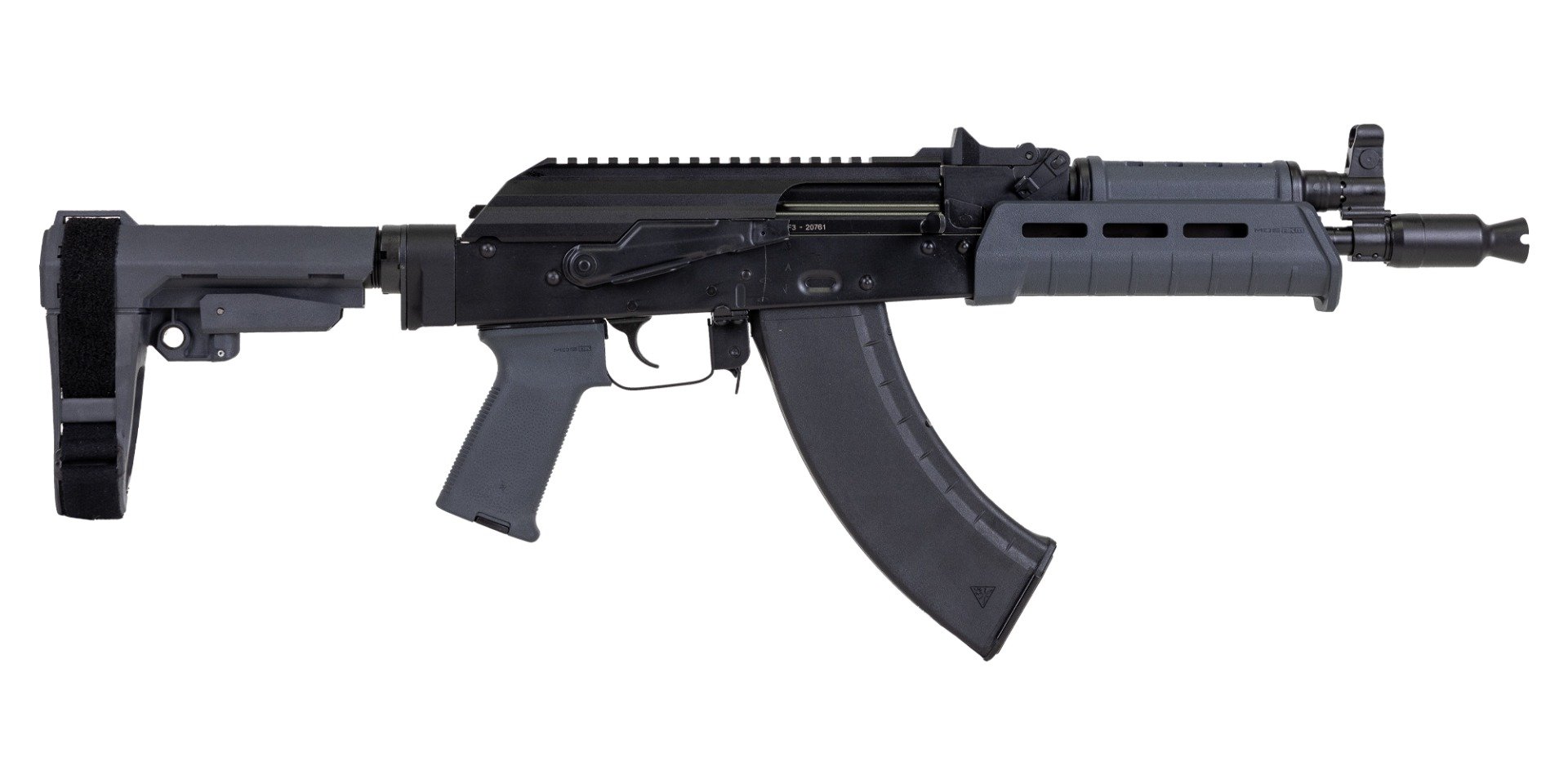 PSA AK-P GF3 MOE SBA3 Pistol, Gray