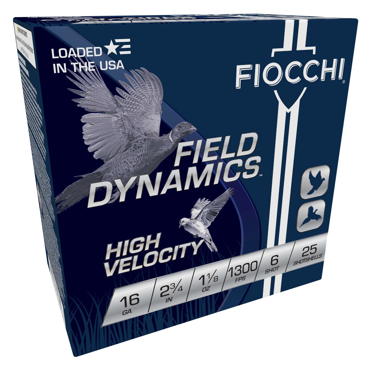 Fiocchi Field Dynamics High Velocity 16 Gauge 2.75" 1 1/8 oz. #6 Shotshells, 25rds - 16HV6