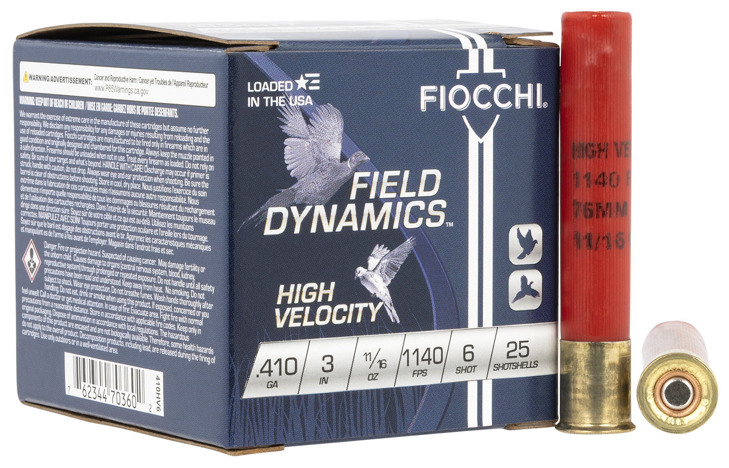 Fiocchi High Velocity .410 3" 11/16 oz. #6 25 Rounds Ammunition - 410HV6 - Fiocchi