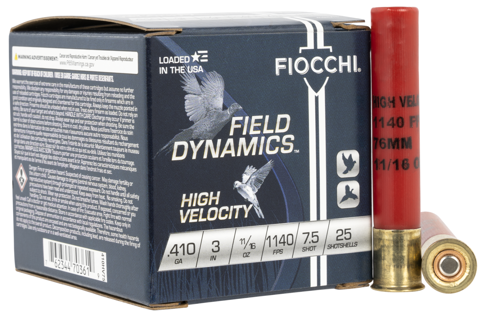 Fiocchi Shooting Dynamics .410 3" 1 1/16 oz. #7.5 High Velocity 25 Shotshells - 410HV75 - Fiocchi