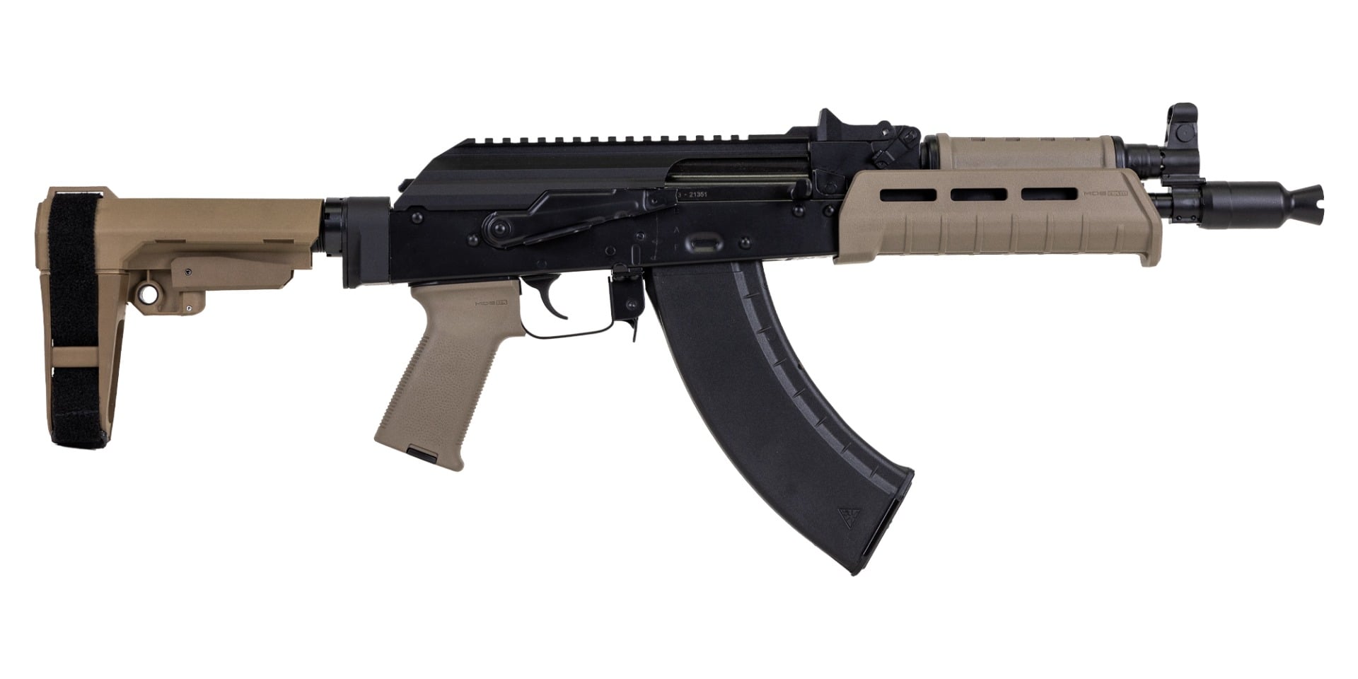 PSA AK-P GF3 MOE SBA3 Pistol, FDE - Palmetto State Armory