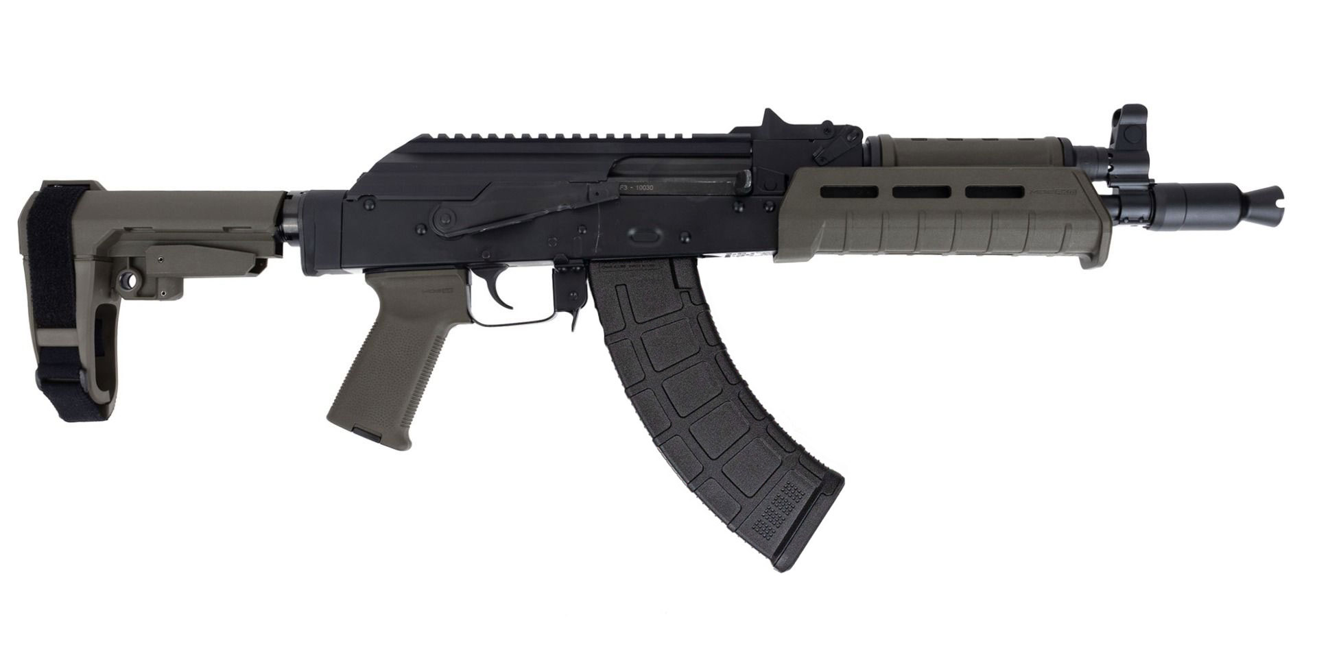 PSA AK-P GF3 MOE SBA3 Pistol, ODG - Palmetto State Armory