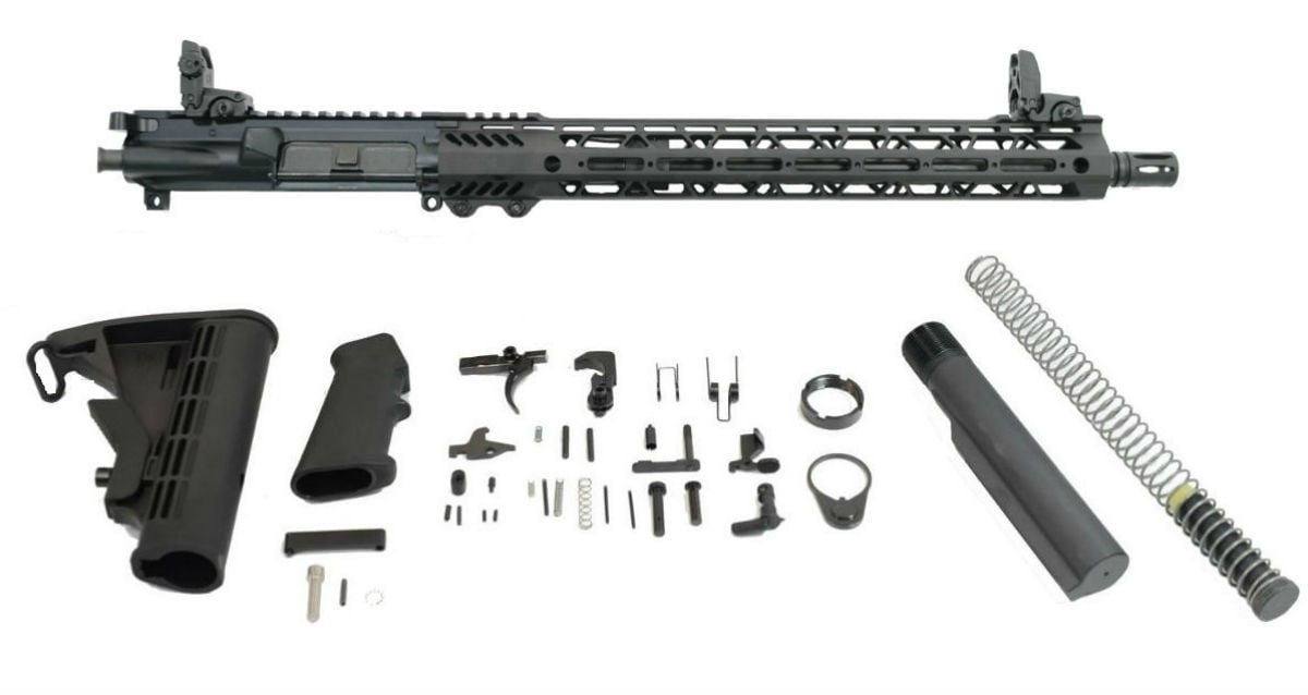 PSA 16" 300AAC Blackout Pistol-Length 1/8 Nitride 15" Lightweight M-Lok Freedom Rifle Kit w/MBUS Sight Set - Palmetto State Armory