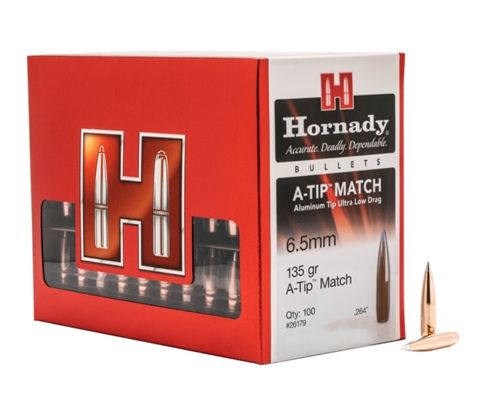 Hornady 6.5mm 135 gr .264 A-TIP Match 100 Bullets - 26179 - Hornady