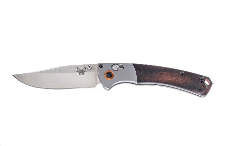 Benchmade Crooked River 3.40" Clip Point Folding Knife, Wood/Satin - 15085-2 - Benchmade