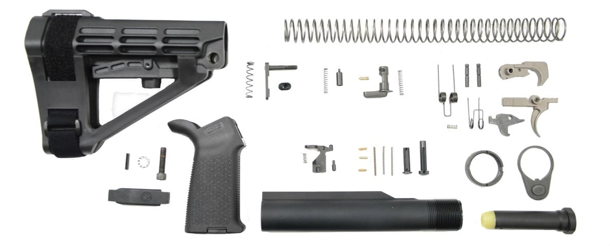 PSA SBA4 MOE EPT Pistol Lower Build Kit, Black - Palmetto State Armory