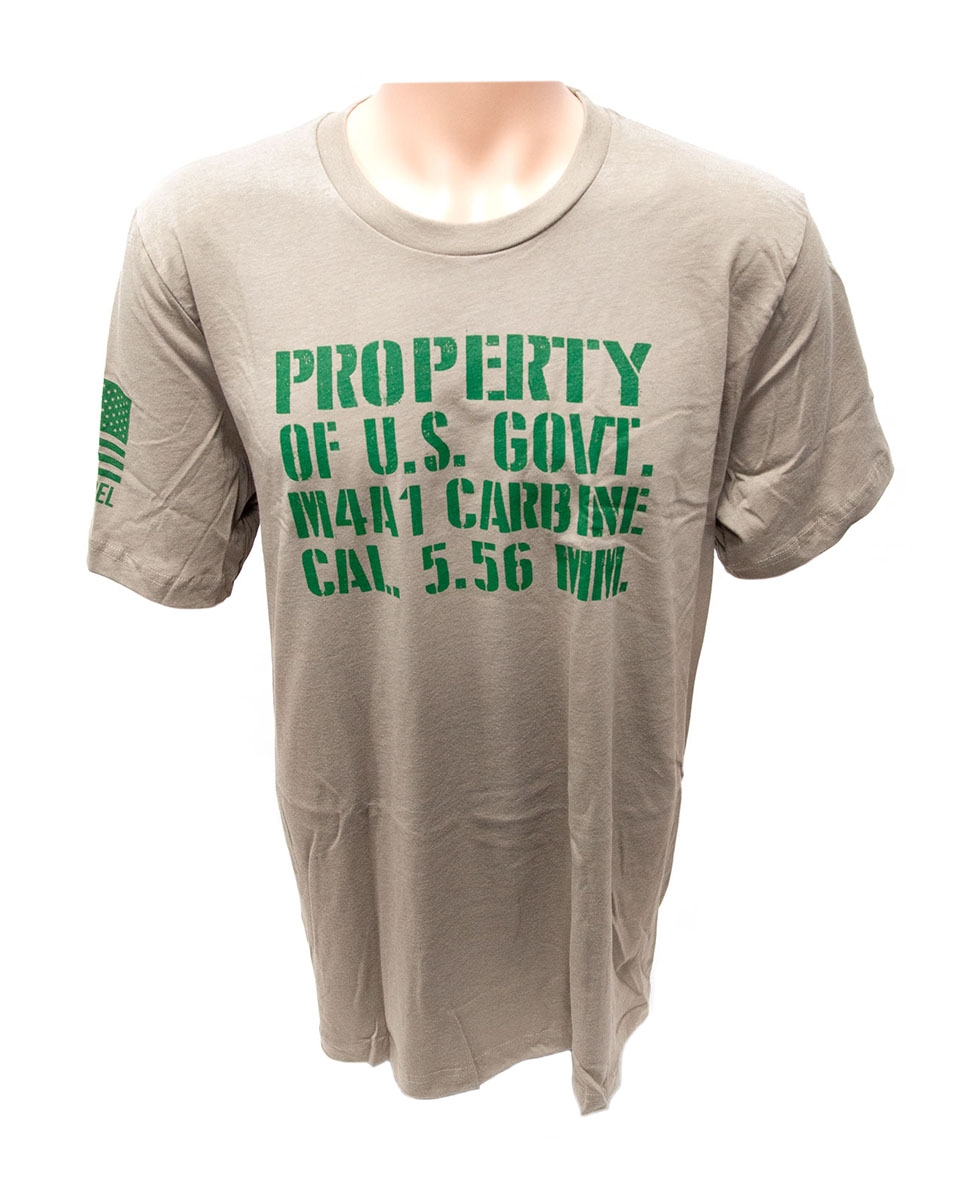 PSA "Property of US Gov't" Short Sleeve Coyote Tan T-Shirt, 2XL - Nine Line Apparel