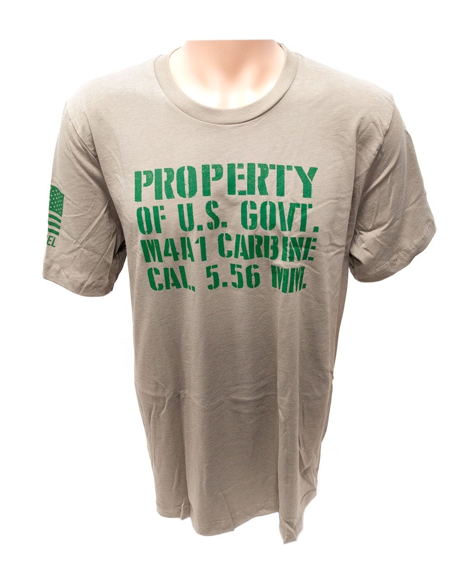 PSA "Property of US Gov't" Short Sleeve Coyote Tan T-Shirt, XL - Nine Line Apparel