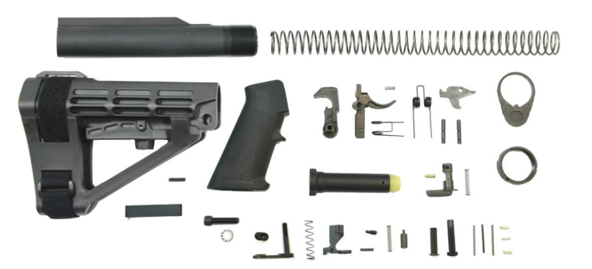 PSA SBA4 Classic Pistol Lower Build Kit, Black - Palmetto State Armory