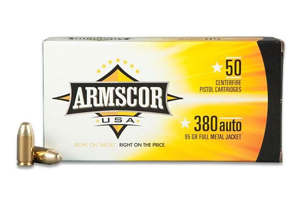 Armscor .380 ACP 95 gr FMJ 50 Rounds Ammunition - FAC380-2N - Armscor