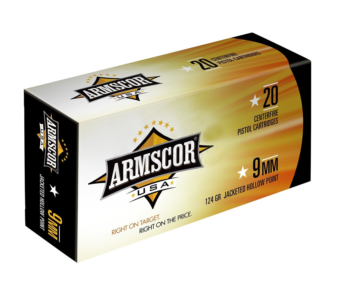 Armscor 9mm 124 Grain JHP 20 Rounds Ammunition - FAC9-7N - Armscor