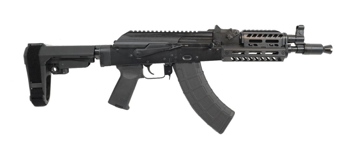 PSA AK-P GF3 MOE SBA3 Pistol with JL Billet Rail, Black - Palmetto State Armory