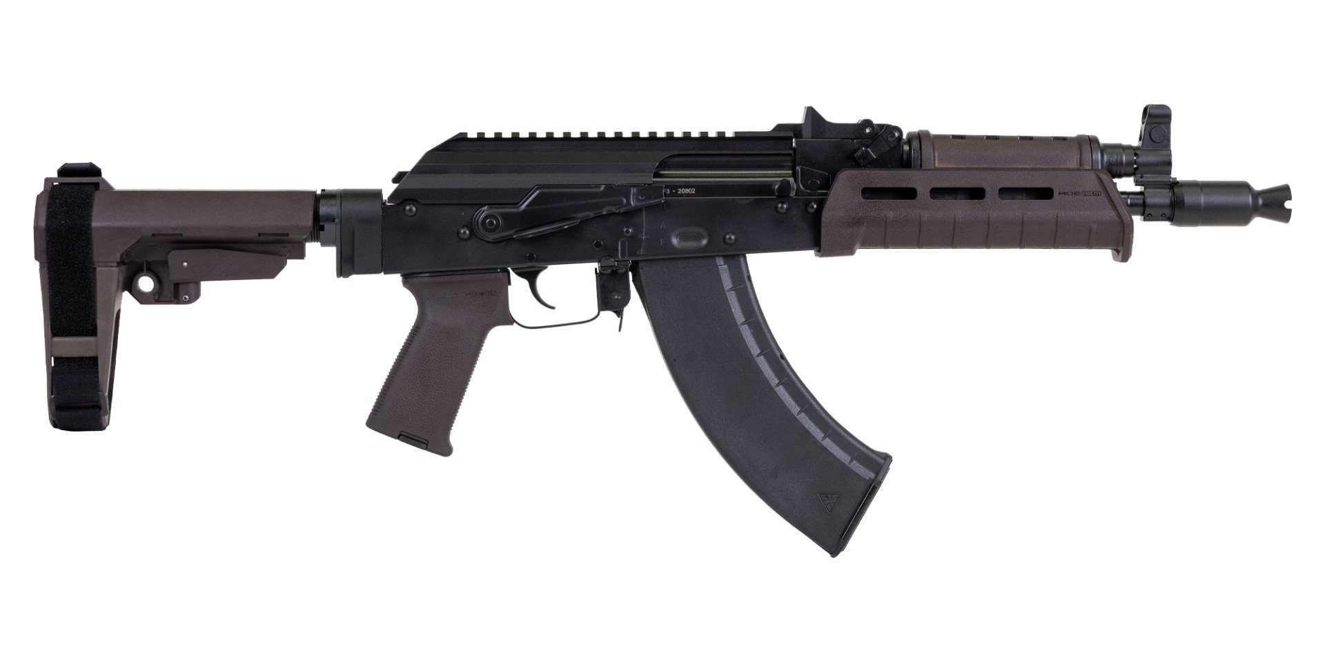 PSA AK-P GF3 MOE SBA3 Pistol, Plum - Palmetto State Armory