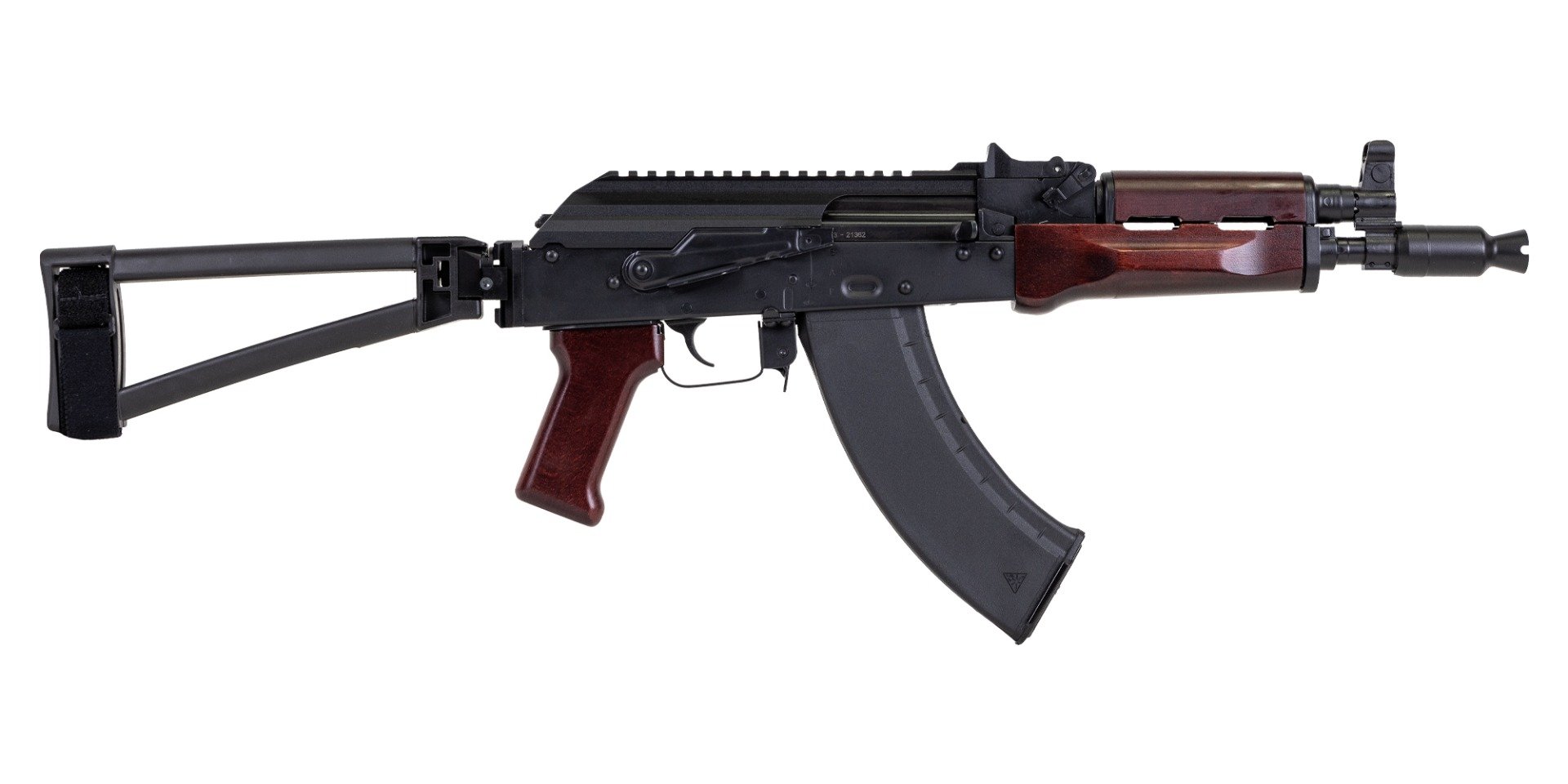 PSA AK-P GF3 Triangle Side Folding Pistol, Redwood - Palmetto State Armory