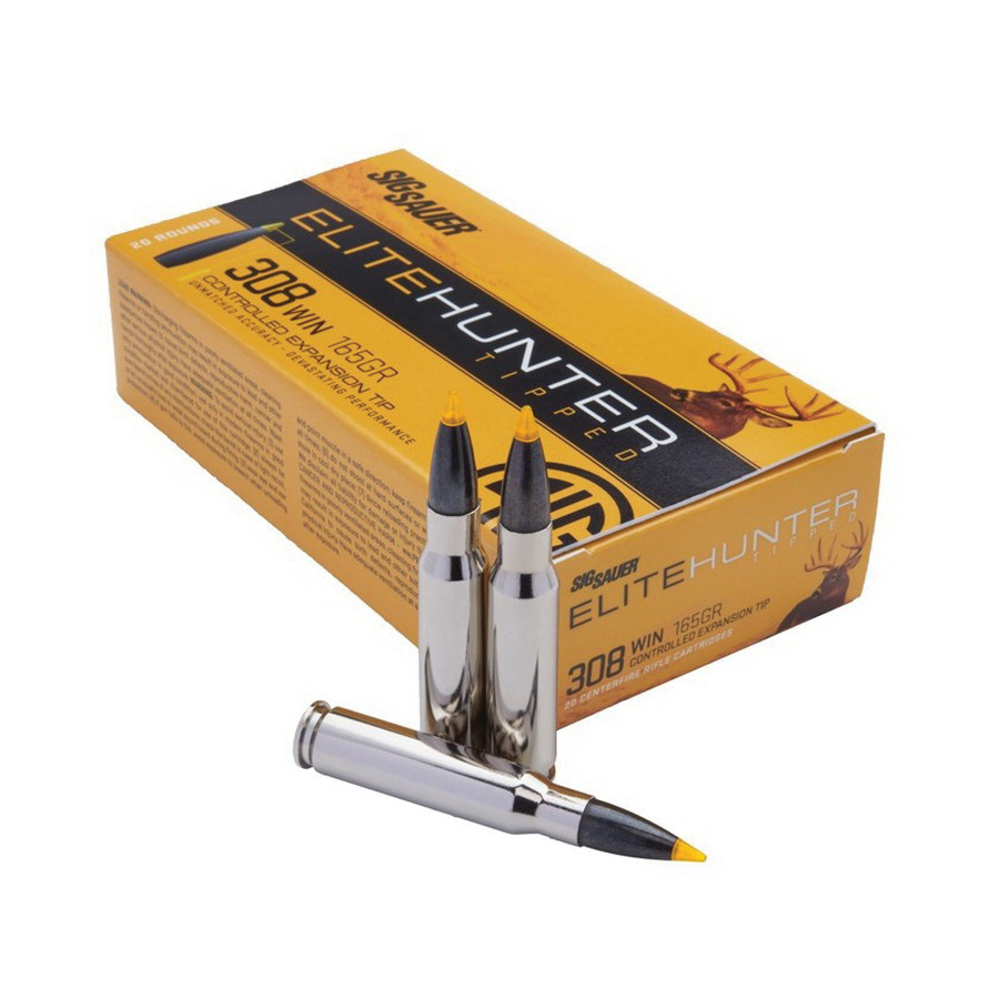 Sig Sauer Elite Hunter Tipped 165 gr EHTG .308 Win Ammo, 20/box - E308TH2-20 - Sig Sauer