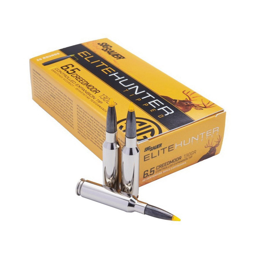 Sig Sauer Elite Hunter Tipped 130 gr EHTG 6.5 Crd Ammo, 20/box - E65CMTH1-20 - Sig Sauer