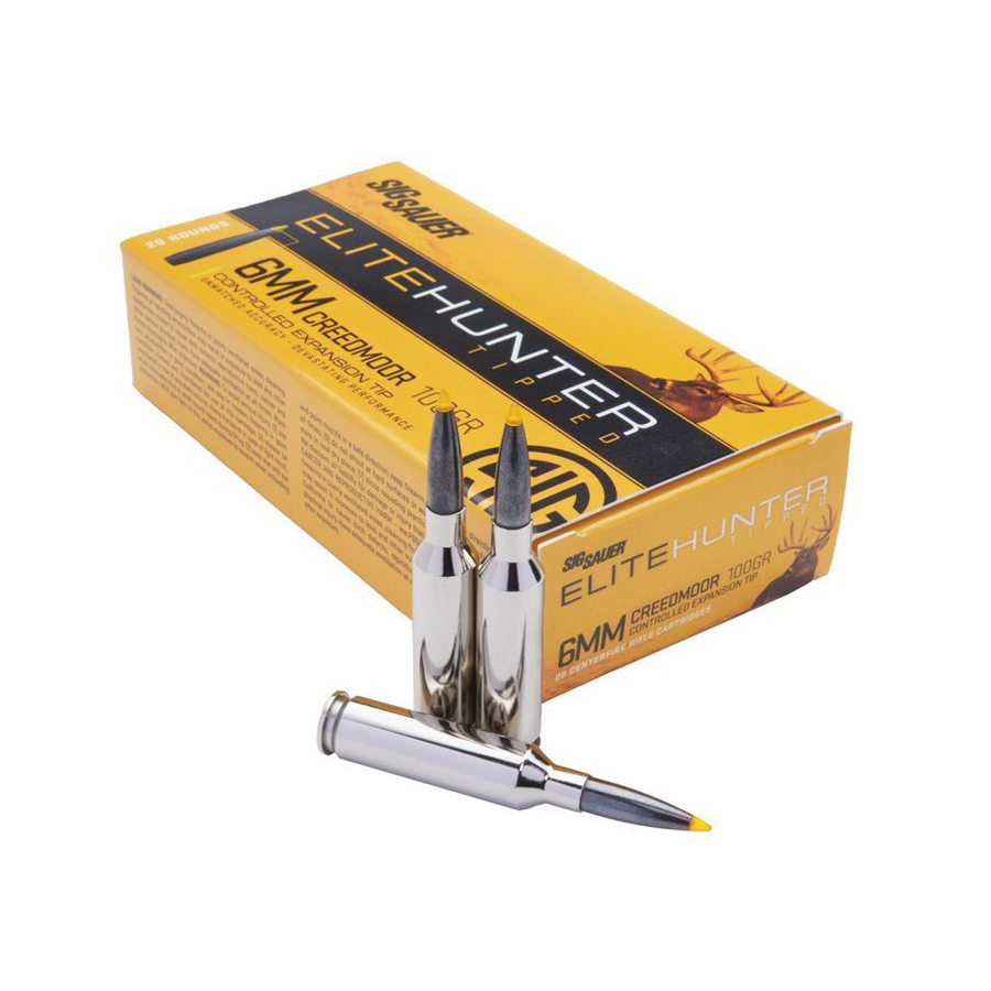 Sig Sauer Elite Hunter Tipped 100 gr EHTG 6mm Crd Ammo, 20/box - E6MMCTH2-20 - Sig Sauer