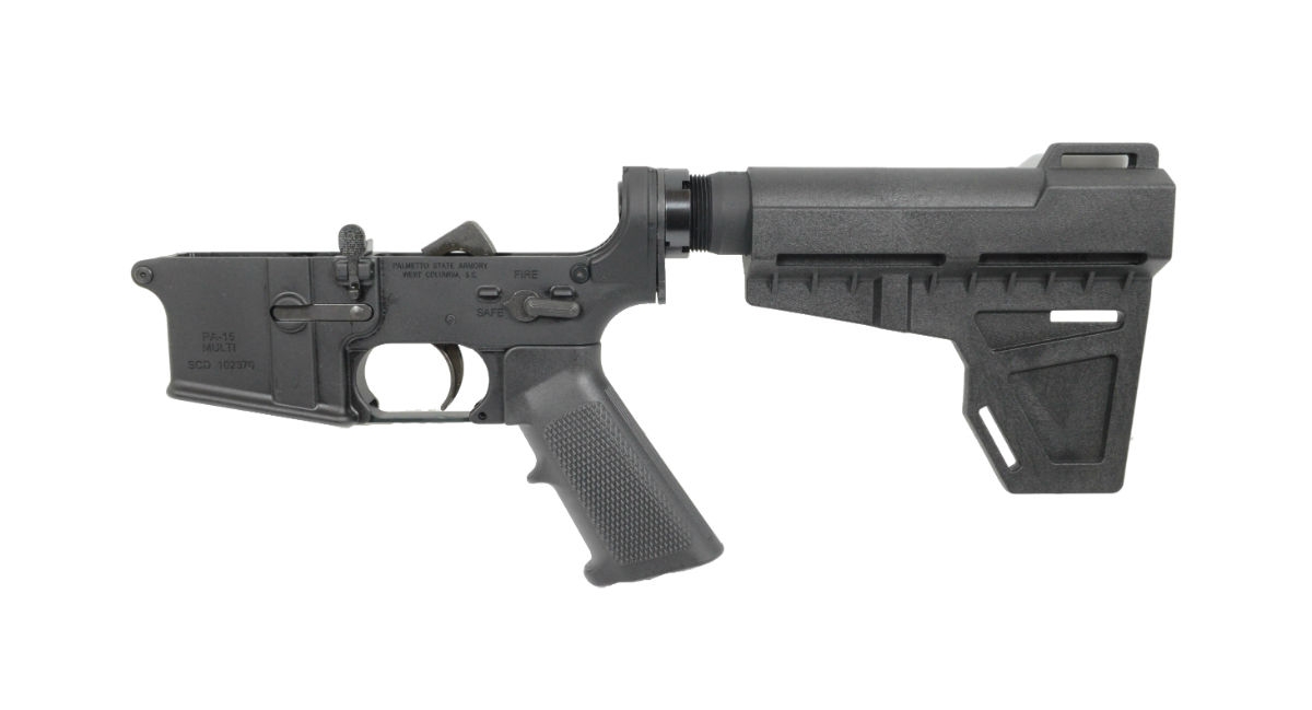 PSA AR-15 Complete "Stealth" Classic Shockwave Pistol Lower - No Magazine, Black - Palmetto State Armory