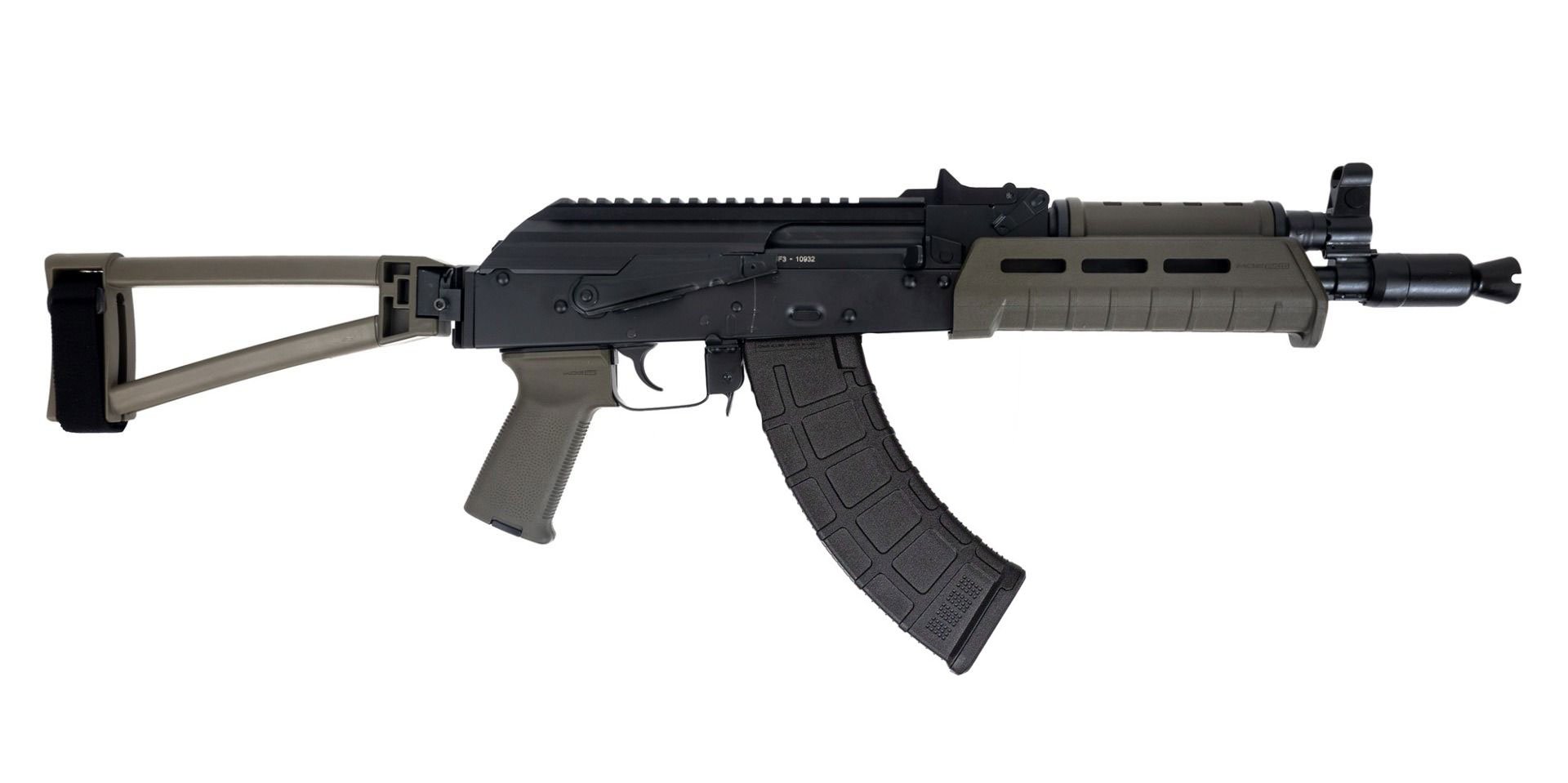 PSA AK-P GF3 MOE Triangle Side Folding Pistol, ODG