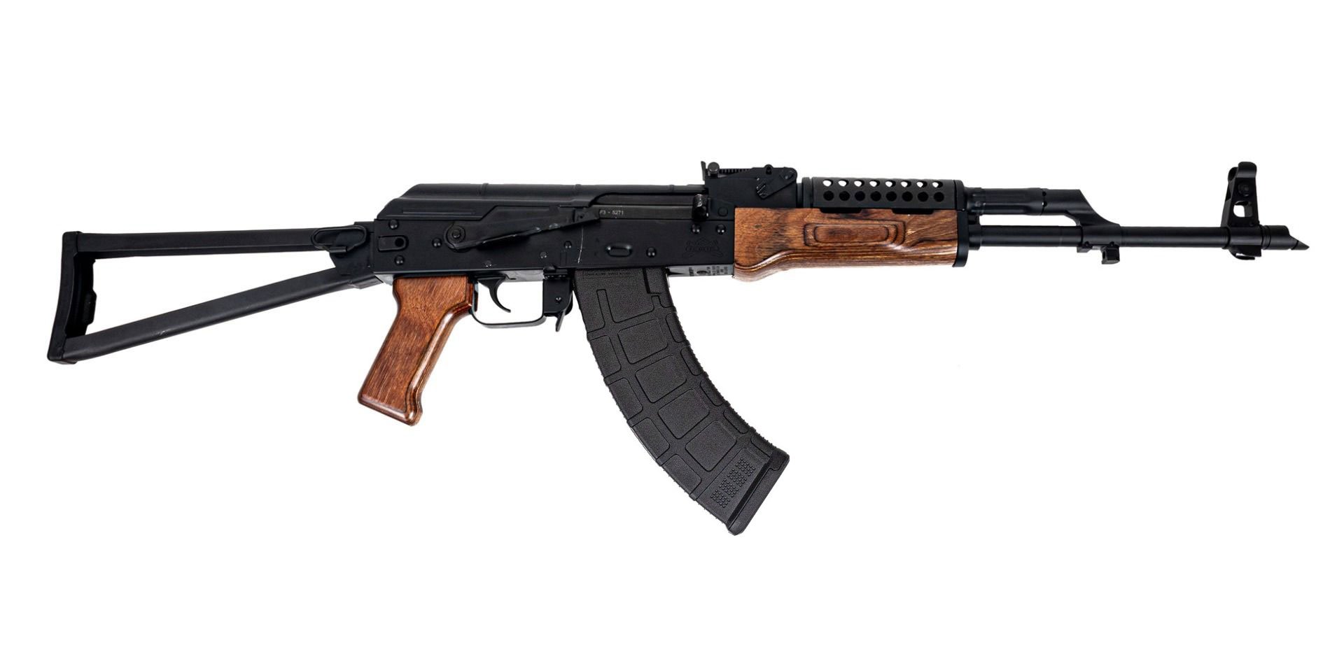 PSA AK-47 GF3 Forged Triangle Side Folding Rifle with Cheese Grater Upper Hand Guard, Nutmeg