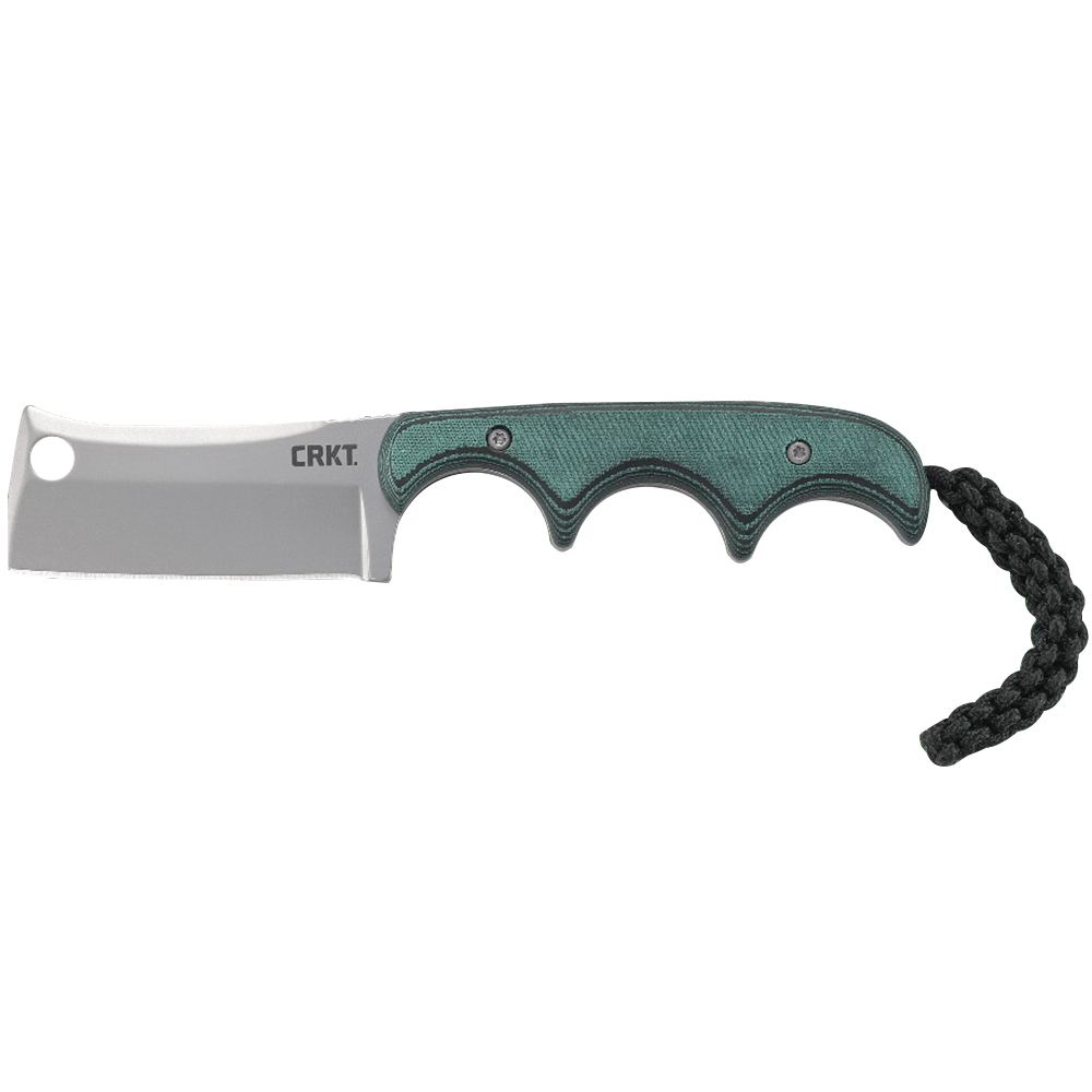 CRKT Minimalist Cleaver Fixed Blade Knife w/ Sheath, 2.13", Green - 2383 - Crkt