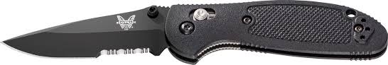 Benchmade Pardue Griptilian Drop Point Folding Knife, 2.91", Serrated Edge, Black Glass Filled Nylon - 556SBK-S30V - Benchmade