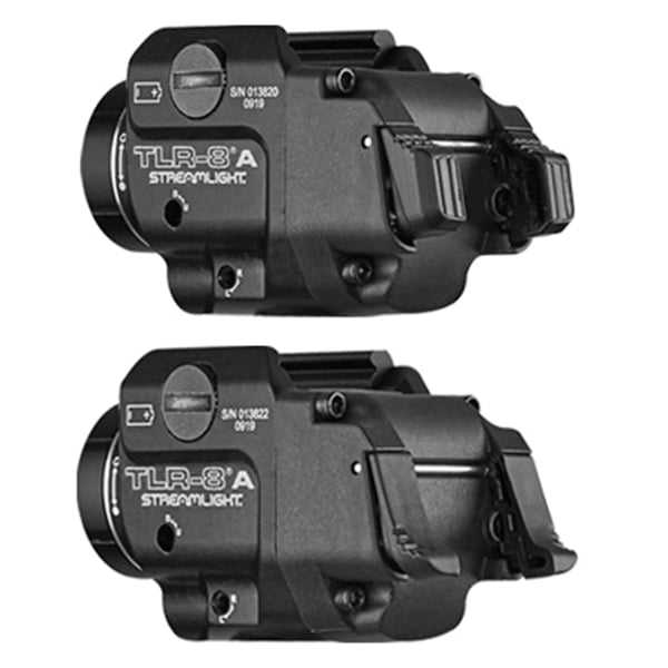 Streamlight TLR-8 A Flex 500 lm LED Tactical Low-Profile Weather-Resistant Weapon Light w/ Red Laser and Rear Switch Options, Black - 69414 - Streamlight