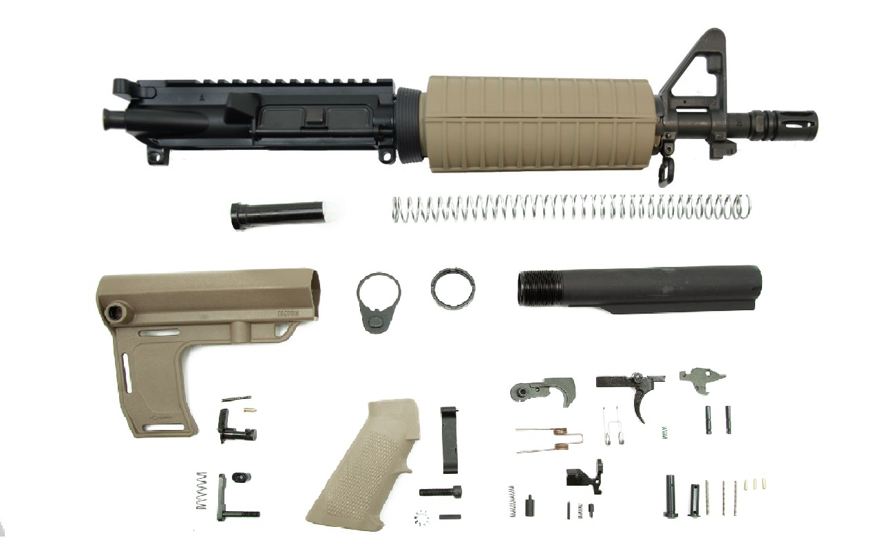 PSA 10.5" 5.56 NATO 1/7" Nitride Classic MFT Battlink Pistol Kit, Flat Dark Earth - Palmetto State Armory