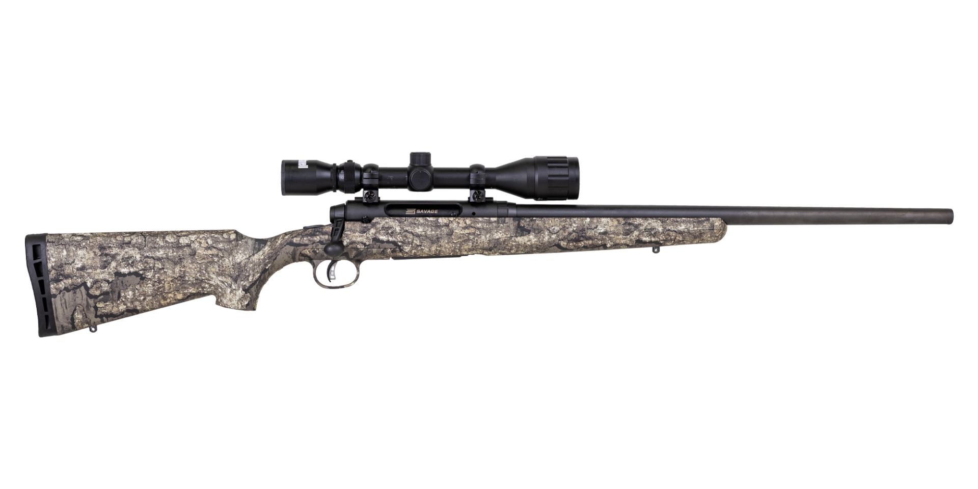 Savage Axis II XP 22-250 22" 4rd Bolt Action Rifle / 4-12x40 Bushnell, RT Timber Camo - 19928 - Savage Arms