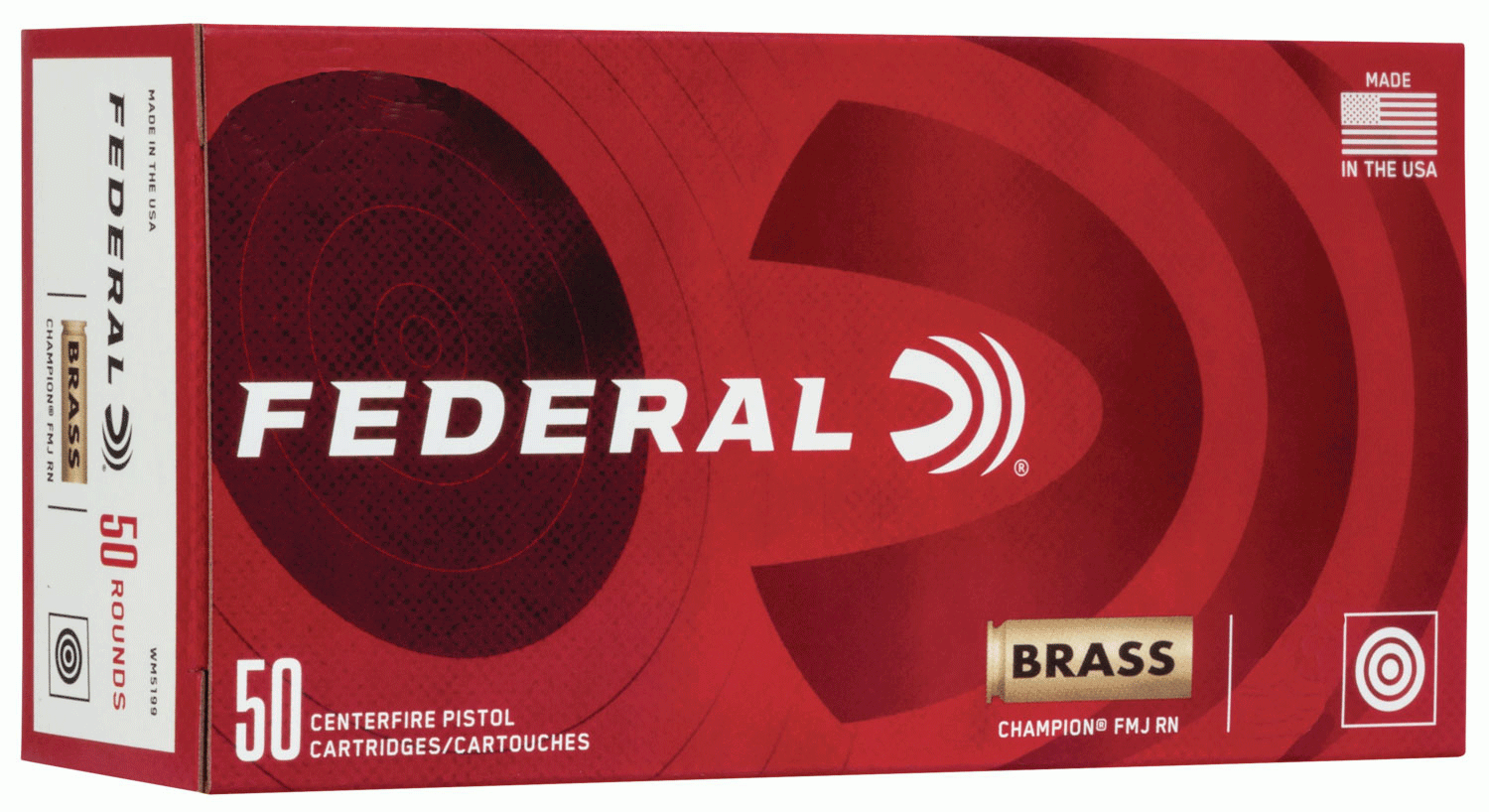 Federal Champion 180 gr FMJ 10mm Auto Ammo, 50rds - WM5221 - Cci