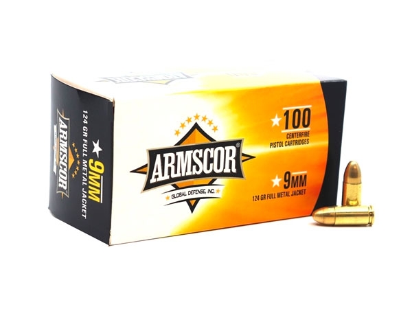Armscor 9mm 124gr FMJ Ammunition 100 Rounds - 50445 - Armscor