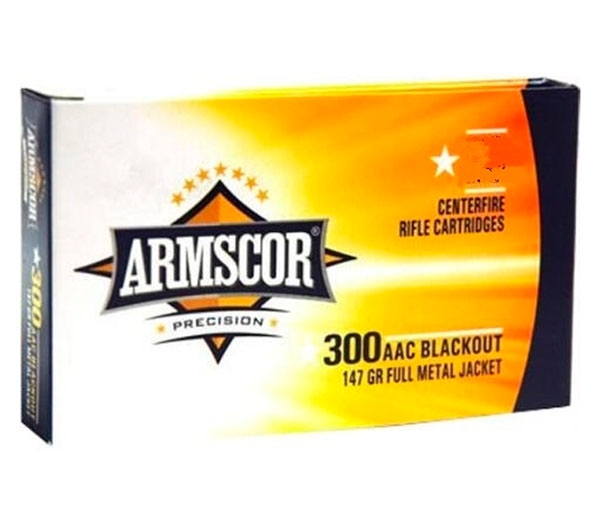 Armscor 147gr FMJ 300 AAC Blackout Ammo, 100/Box - 50446 - Armscor