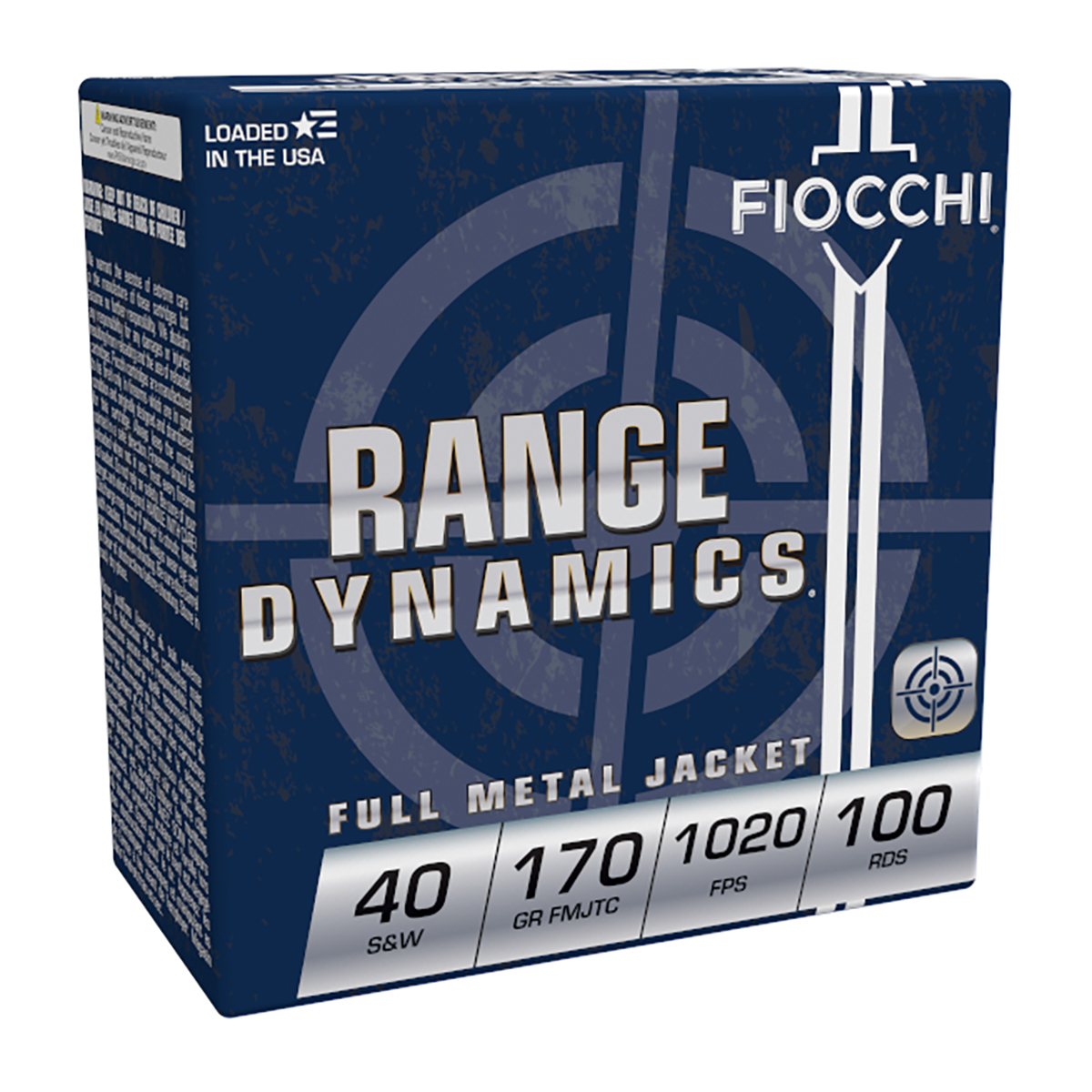 Fiocchi Range Dynamics .40 S&W 170 gr FMJTC Ammo, 100rds - 40ARD100 - Fiocchi