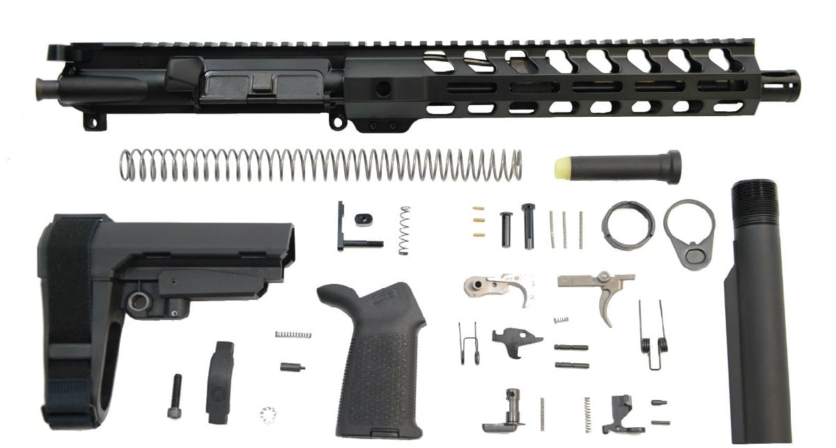 PSA 10.5" Pistol Length 300AAC 1/8 Phosphate 10.5" Lightweight M-Lok MOE EPT SBA3 Pistol Kit