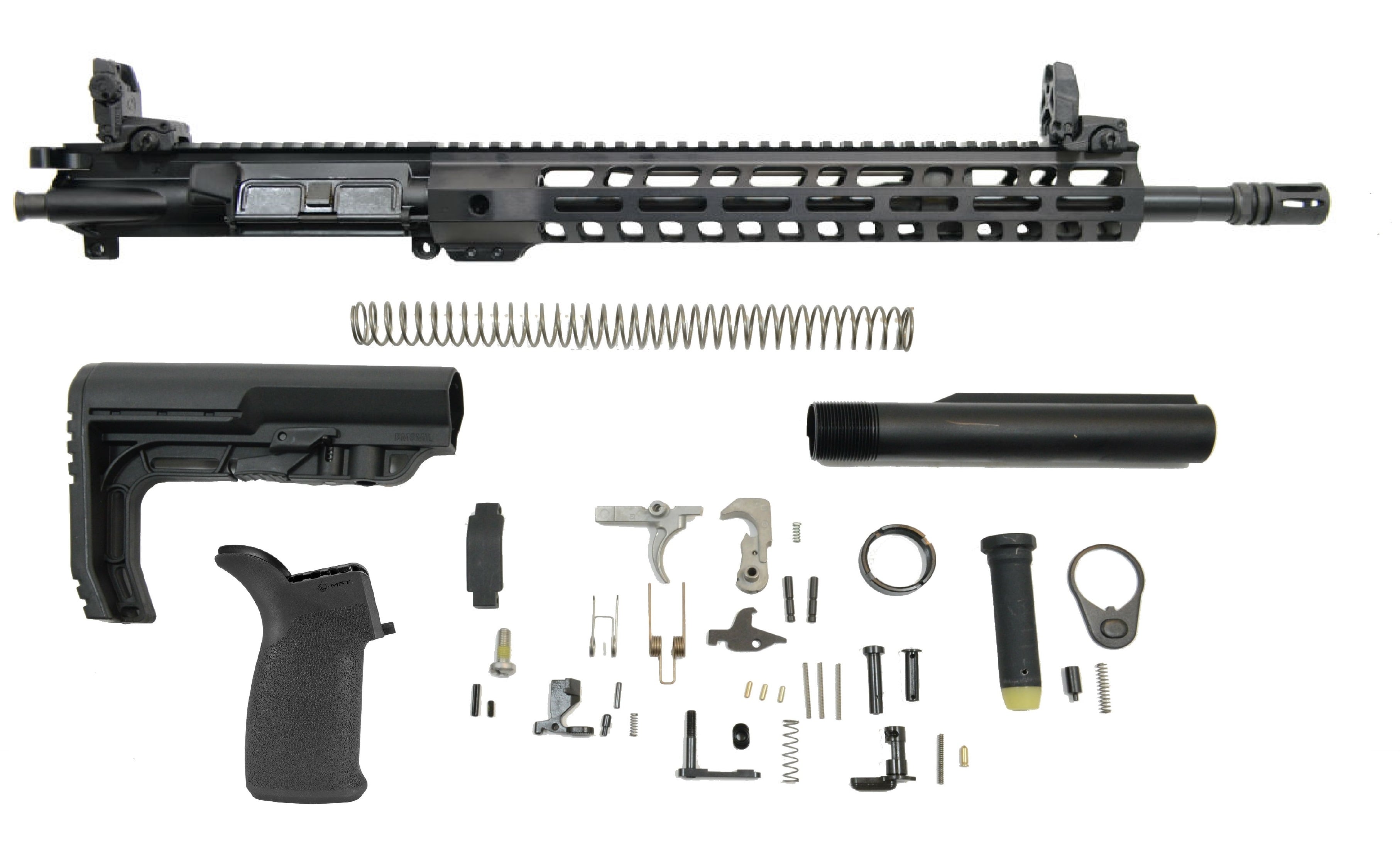 PSA 16" Midlength 5.56 NATO 1/7 Nitride 13.5" Lightweight M-Lok MFT Minimalist EPT Rifle Kit With MBUS Sight Set - Palmetto State Armory