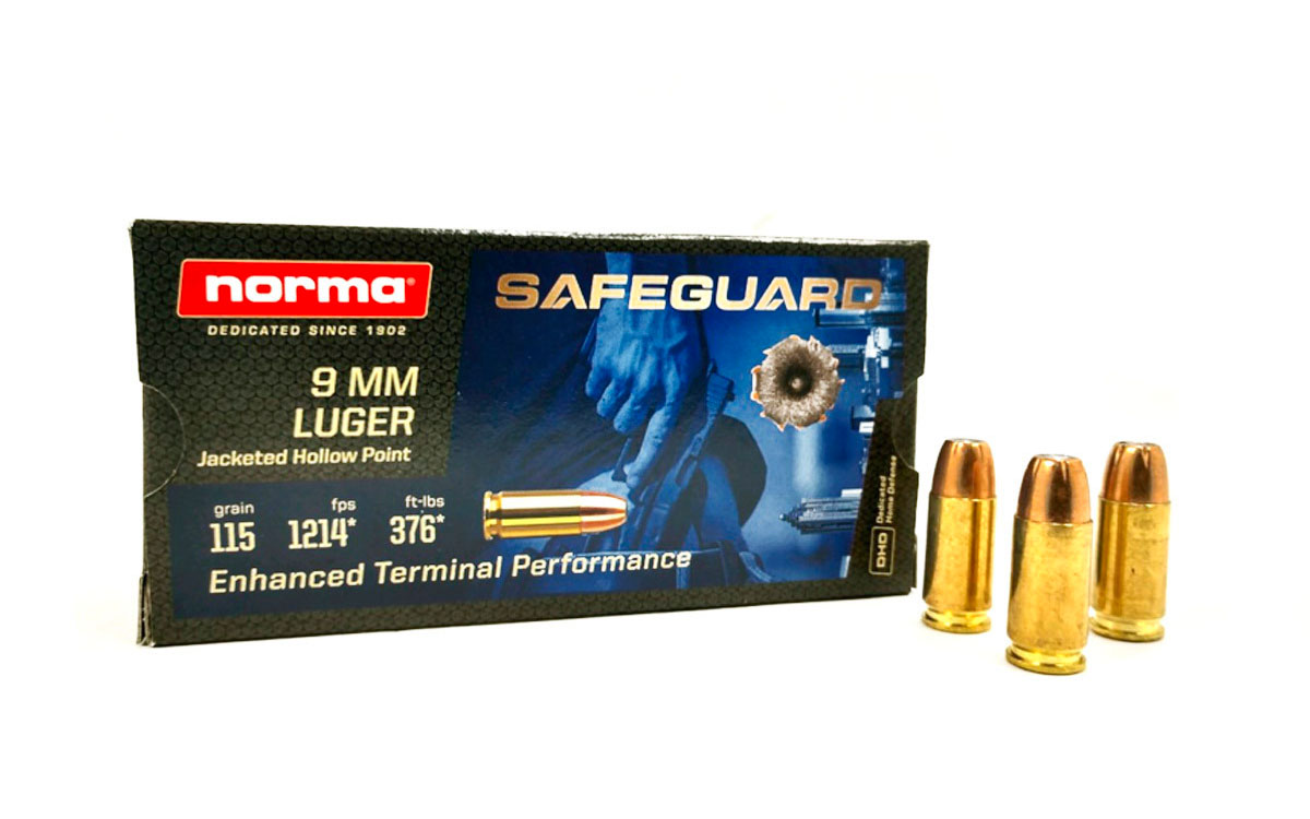Norma Safeguard 115 gr JHP 9mm Ammunition 50 Rounds - 610540050 - Norma