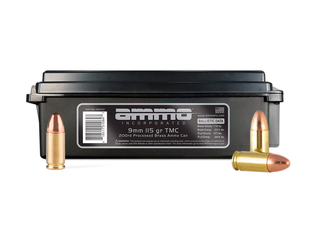 Ammo Inc 9mm Bulk Ammo Remanufactured 115 Gr TMC 200rd - Ammo Inc